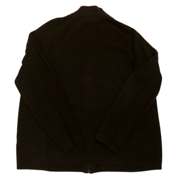 EDDIE BAUER Men's Full Zip Cotton Knit Sweater Cardigan Black Large - Picture 3 of 9